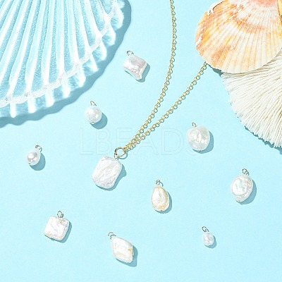 10Pcs 10 Styles Natural Baroque Keshi Pearl Pendants KK-CJ0003-62-1
