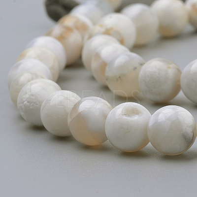 Natural Fire Crackle Agate Beads Strands X-G-S249-09-8mm-1