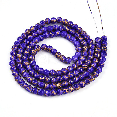 Baking Paint Glass Beads Strands DGLA-N010-6mm-06-1