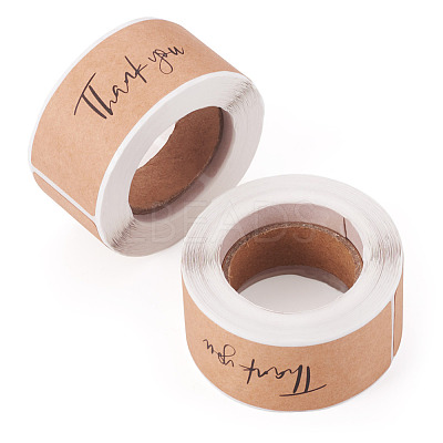 2 Rolls Rectangle Thank You Theme Paper Stickers DIY-TA0013-47B-1