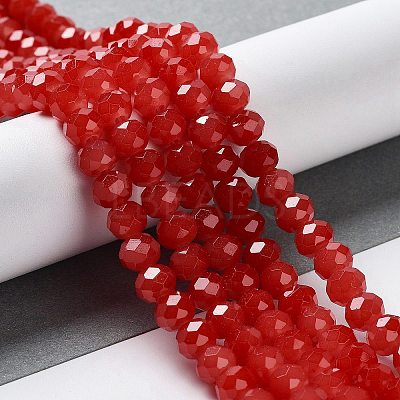 Baking Paint Imitation Jade Glass Bead Strands DGLA-A034-J6MM-A32-1