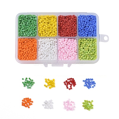 12/0 8 Colors Round Glass Seed Beads SEED-JP0007-14-1