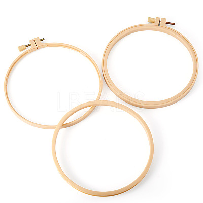 Plastic Imitation Bamboo Cross Stitch Embroidery Hoops TOOL-TADJ0001-03D-1