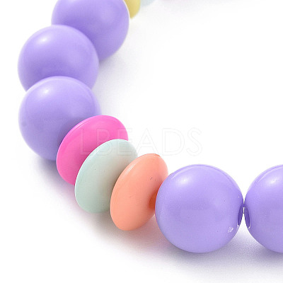 Opaque Acrylic Round & Rondelle Beaded Stretch Bracelets BJEW-JB09099-1