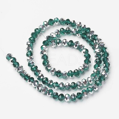 Electroplate Transparent Glass Beads Strands EGLA-A034-T8mm-M15-1