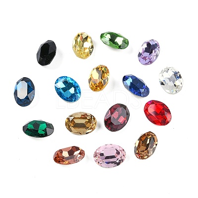 Glass Pointed Back Rhinestone Cabochons RGLA-A010-20x30mm-M-1