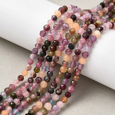 Natural Multicolor Tourmaline Beads Strands G-F460-31-1