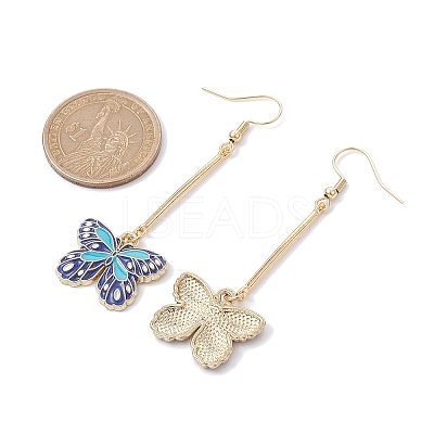 Alloy Enamel Butterfly Dangle Earrings EJEW-JE05604-03-1