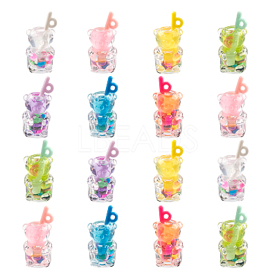 35Pcs 7 Colors Transparent Resin Pendants RESI-CJ0002-10-1