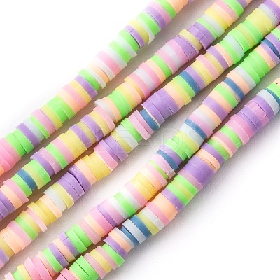 Handmade Polymer Clay Beads Strands CLAY-R089-4mm-T03C-1