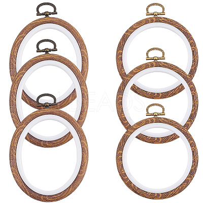 6Pcs 2 Styles Plastic Cross Stitch Embroidery Hoops DIY-CP0012-39-1