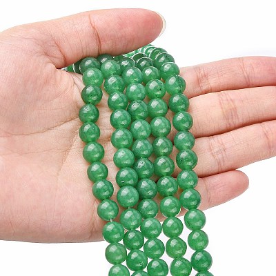 Natural White Jade Bead Strands G-R165-8mm-14-1