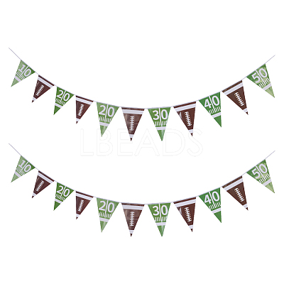 2Pcs Paper Rugby Triangle Flag Banners AJEW-SP0004-76-1