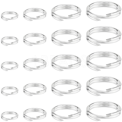 24Pcs 4 Styles 925 Sterling Silver Split Jump Rings STER-SC0001-43-1