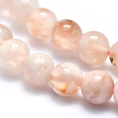 Natural Cherry Blossom Agate Beads Strands X-G-I213-23-6mm-1