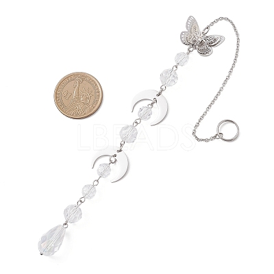 Glass Teardrop Window Hanging Suncatchers HJEW-JM04546-1