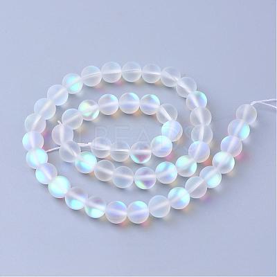Synthetic Moonstone Beads Strands G-R375-6mm-A13-1