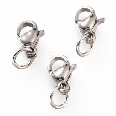 Tarnish Resistant 304 Stainless Steel Lobster Claw Clasps STAS-G240-01A-P-1