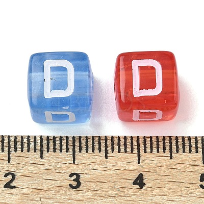 Spray Painted Transparent Acrylic Beads MACR-K365-07D-1