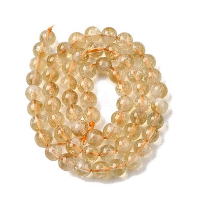 Heated Natural Citrine Beads Strands G-D323-A01-6mm-B-1