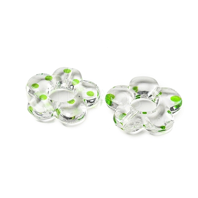 Transparent Printed Acrylic Beads OACR-H124-05A-03-1