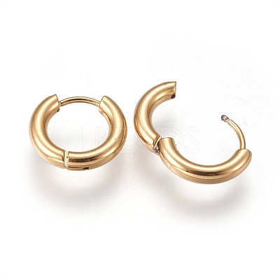 Ion Plating(IP) 304 Stainless Steel Huggie Hoop Earrings X-EJEW-O087-06C-1