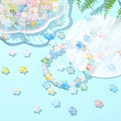 200Pcs Frosted Acrylic Beads FACR-CJ0001-19-1