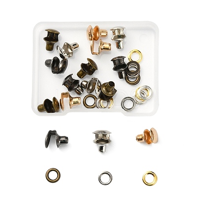 4 Sets Alloy Shoe Buckles with Gasket FIND-PH0003-64B-1