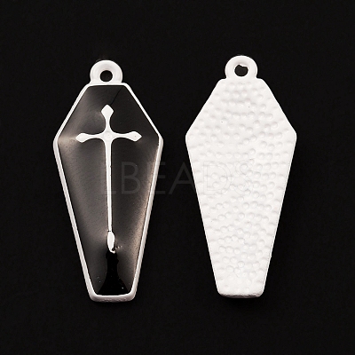 Spray Painted Alloy Pendants PALLOY-K003-12B-1
