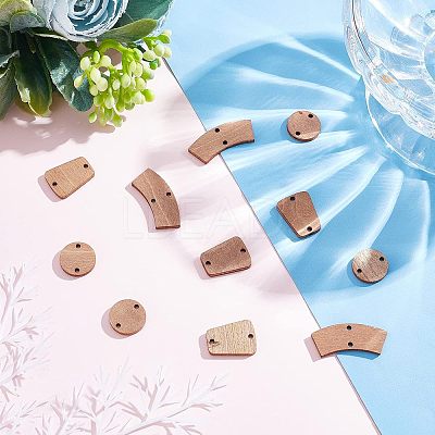 90Pcs 3 Style Unfinished Wood Connector Charms DIY-CA0004-66-1