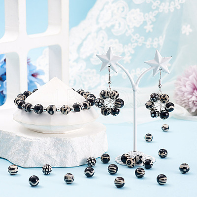 48Pcs 8 Styles Tibetan Style dZi Beads G-TA0003-33-1