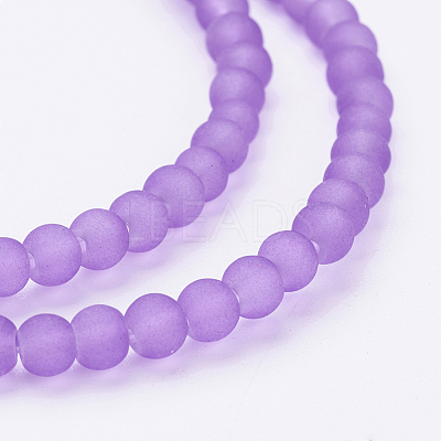 Baking Paint Transparent Glass Bead Strands GLAA-S031-4mm-32-1