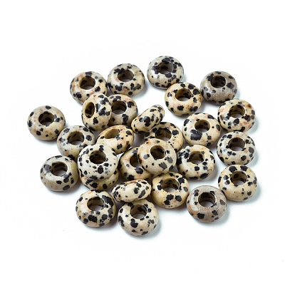 Natural Dalmatian Jasper European Beads G-G740-12x6mm-28-1