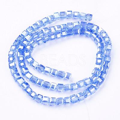 Electroplate Glass Beads Strands EGLA-R030-4x4mm-M-1