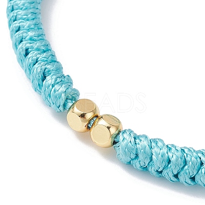 Brass Braided Bead Bracelet BJEW-JB09974-1