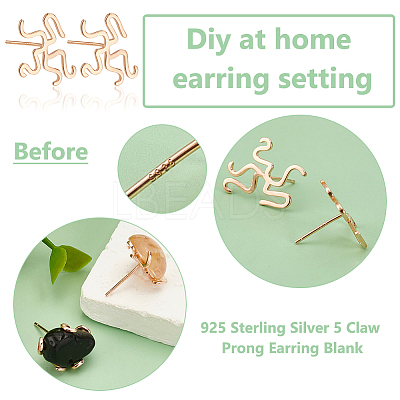 1 Pair Sterling Silver Studs Earrings Findings STER-BC0002-68MG-1
