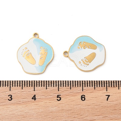 304 Stainless Steel Enamel Pendants STAS-S156-01G-03-1