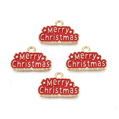 Rack Plating Alloy Enamel Pendants X-ENAM-N055-173A-1