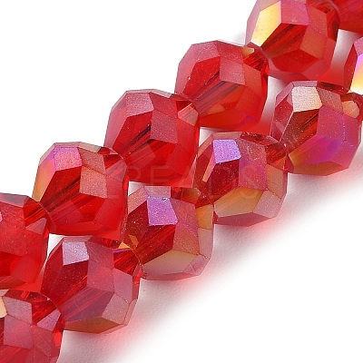 Electroplate Transparent Glass Beads Strands EGLA-I019-AB01-1