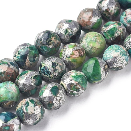Synthetic Silver Line Imperial Jasper Beads Strands G-D0006-C08-8mm-01-1