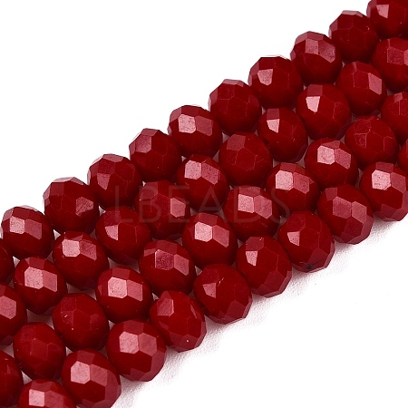 Opaque Solid Color Imitation Jade Glass Beads Strands EGLA-A044-P6mm-D02-1