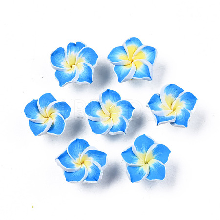 Handmade Polymer Clay 3D Flower Plumeria Beads CLAY-Q192-15mm-05-1