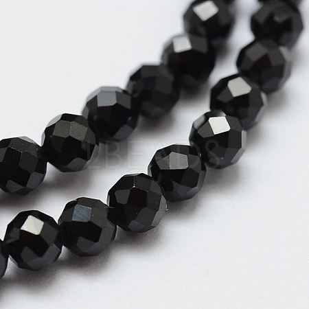 Natural Black Spinel Beads Strands X-G-E366-07-4mm-1