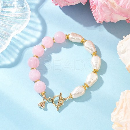 Imitation Gemstone & ABS Imitation Pearl Acrylic Beaded Bracelets for Women BJEW-JB12157-03-1