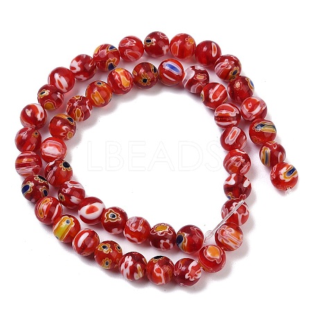 Handmade Millefiori Lampwork Beads Strands LAMP-G166-10A-1