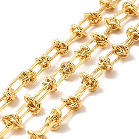 Rack Plating Brass Oval & Knot Link Chains CHC-I040-06G-1
