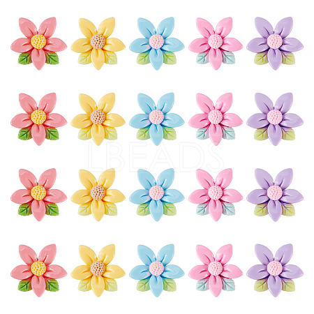 20pcs Opaque Resin Cabochons RESI-TADJ0001-08A-1