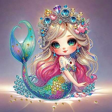 Mermaid DIY Diamond Painting Kit PW-WGE0480-01-1