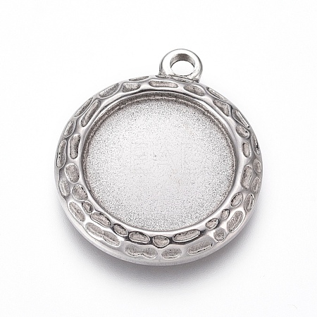 Tarnish Resistant 304 Stainless Steel Pendant Cabochon Settings STAS-G214-07P-1