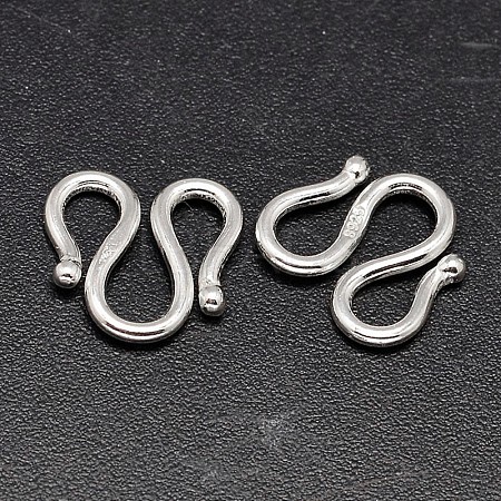 925 Sterling Silver S-Hook Clasps STER-F014-04B-1